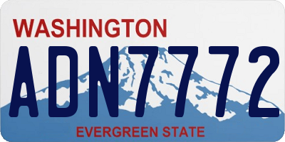 WA license plate ADN7772