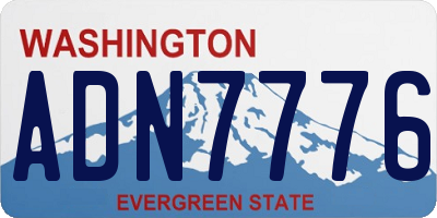 WA license plate ADN7776