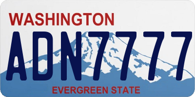 WA license plate ADN7777