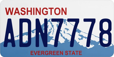 WA license plate ADN7778
