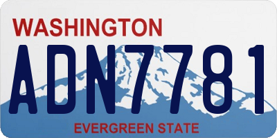 WA license plate ADN7781