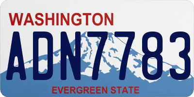 WA license plate ADN7783