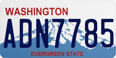 WA license plate ADN7785