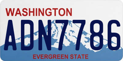 WA license plate ADN7786