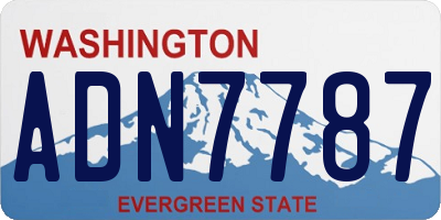 WA license plate ADN7787
