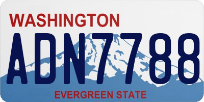 WA license plate ADN7788