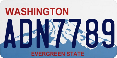 WA license plate ADN7789