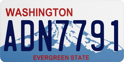 WA license plate ADN7791