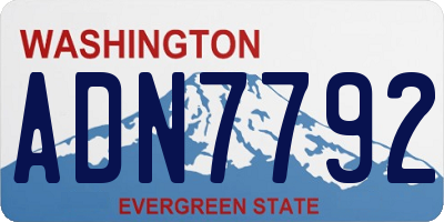 WA license plate ADN7792