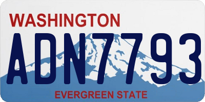 WA license plate ADN7793