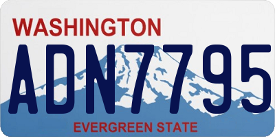 WA license plate ADN7795