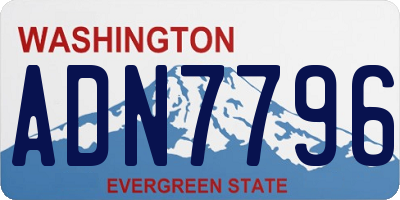 WA license plate ADN7796