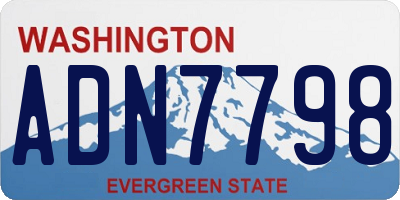 WA license plate ADN7798