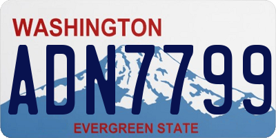 WA license plate ADN7799