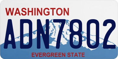 WA license plate ADN7802