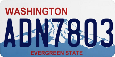 WA license plate ADN7803