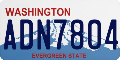 WA license plate ADN7804