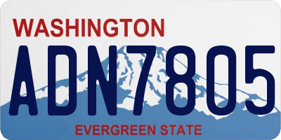 WA license plate ADN7805