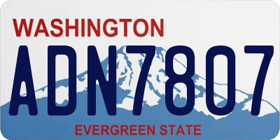 WA license plate ADN7807