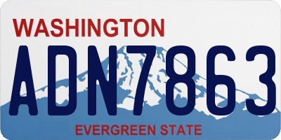 WA license plate ADN7863