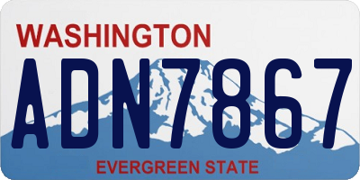 WA license plate ADN7867