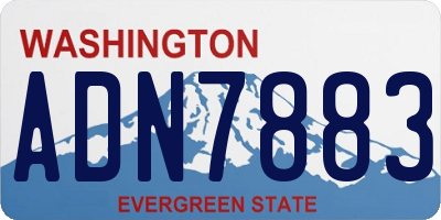 WA license plate ADN7883