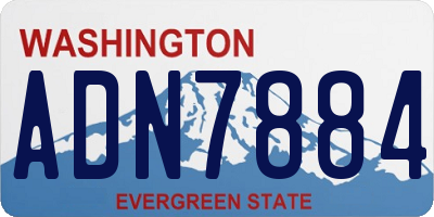 WA license plate ADN7884