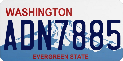 WA license plate ADN7885