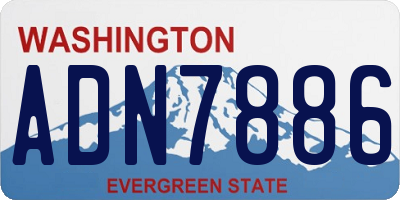 WA license plate ADN7886