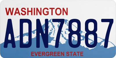 WA license plate ADN7887