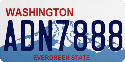 WA license plate ADN7888