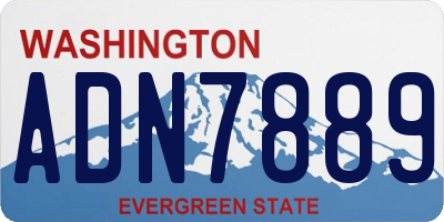 WA license plate ADN7889