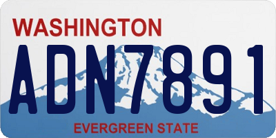 WA license plate ADN7891
