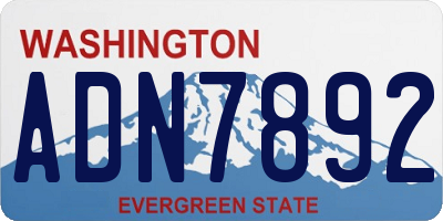 WA license plate ADN7892