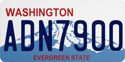 WA license plate ADN7900