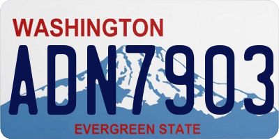 WA license plate ADN7903