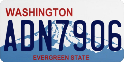 WA license plate ADN7906