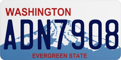WA license plate ADN7908