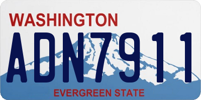 WA license plate ADN7911