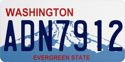 WA license plate ADN7912