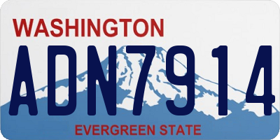 WA license plate ADN7914
