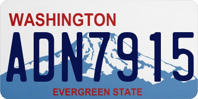 WA license plate ADN7915