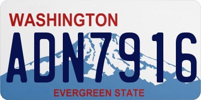 WA license plate ADN7916