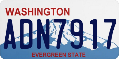WA license plate ADN7917