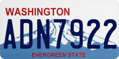 WA license plate ADN7922