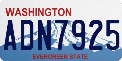 WA license plate ADN7925