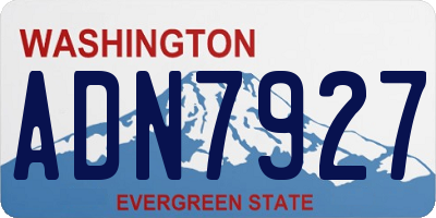 WA license plate ADN7927