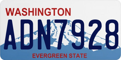 WA license plate ADN7928
