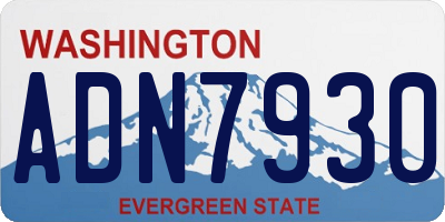 WA license plate ADN7930