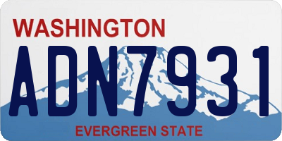 WA license plate ADN7931